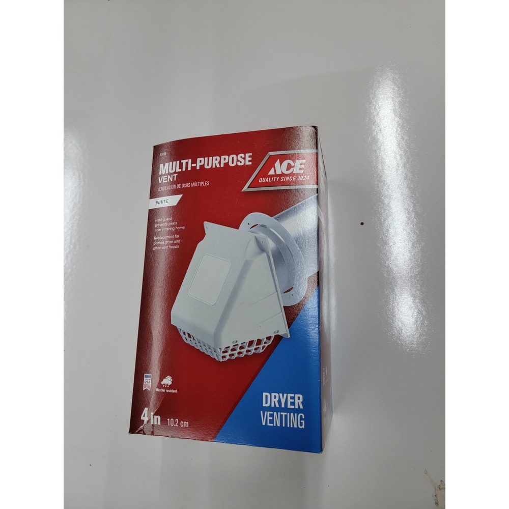 Ace Hardware Multi-Purpose 4 Inch Dryer Vent White Weather Resistant 47456